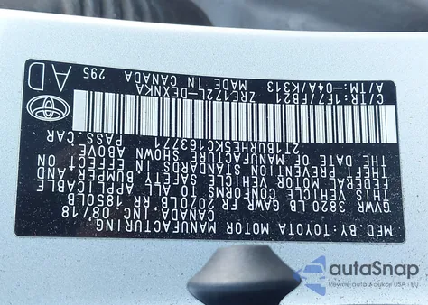 2019 Toyota Corolla Le z USA, uszkodzony, nr VIN 2T1BURHE5KC163771